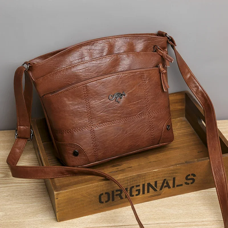 Leder Schultertasche mit stilvollem und geräumigem Design