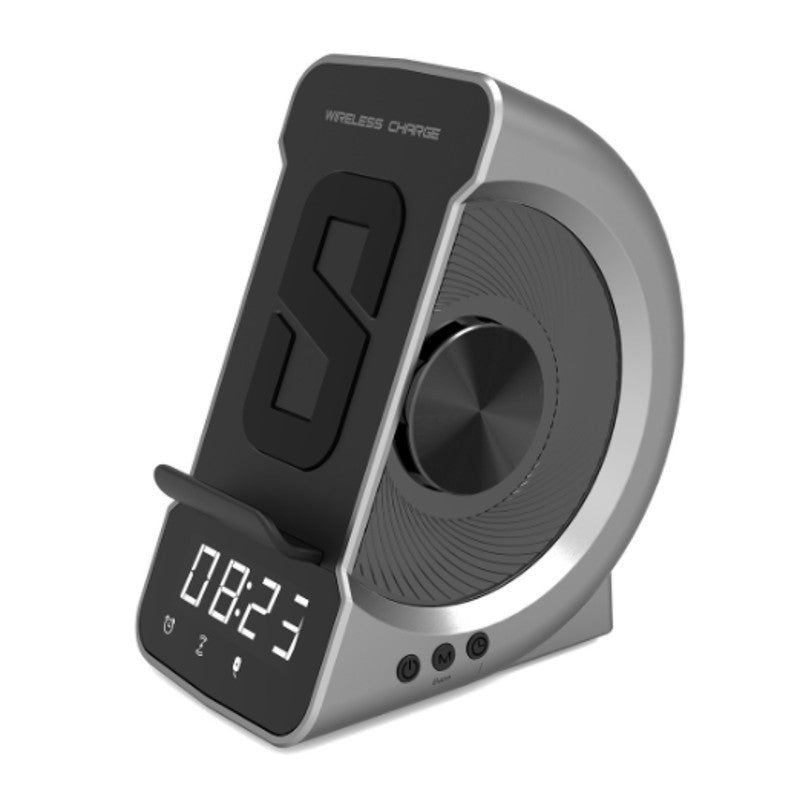 Sandsberg | 3-in-1 Nachttisch-Bluetooth-Lautsprecher mit kabellosem Ladegerät, Uhr & Wecker, für Zuhause & Büro