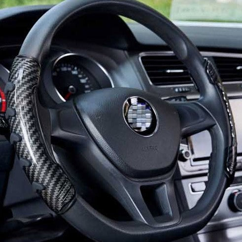 Sandsberg | Universelle rutschfeste Lenkradhülle mit Holzmaserung-Design & rutschfesten Tasten