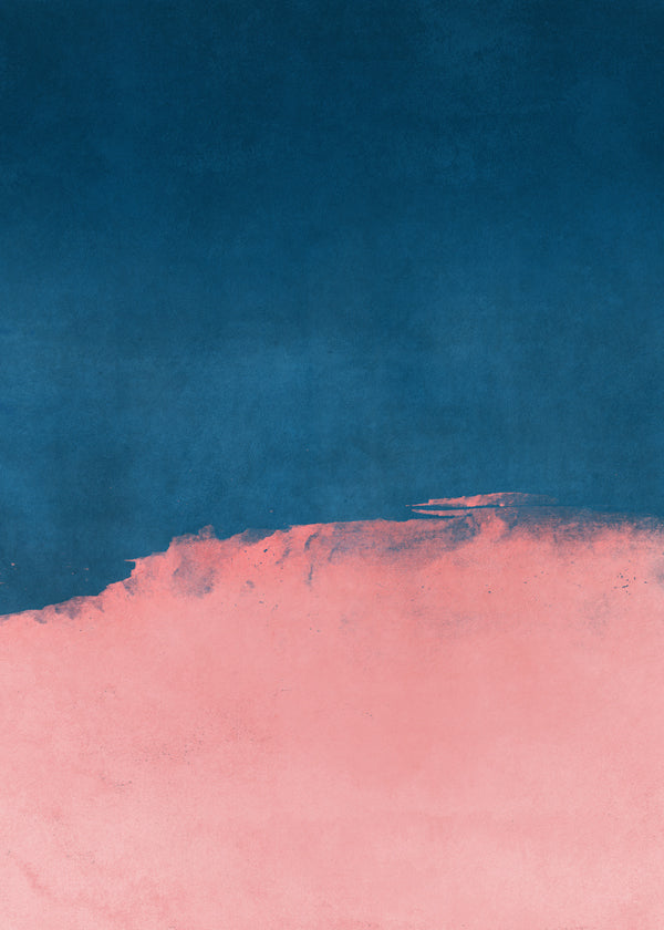 Sandsberg | Minimal Landschaft Pink und Marineblau 01