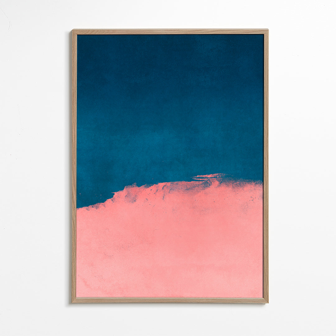 Sandsberg | Minimal Landschaft Pink und Marineblau 01