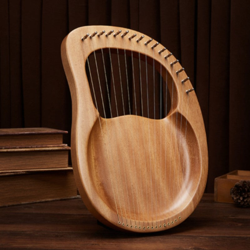 Sandsberg | Klassische 16-Saiten Lyra Harfe mit Metallsaiten, Stimmungsschlüssel, Ersatzsaiten, Handbuch und Tasche, für Anfänger und Profis