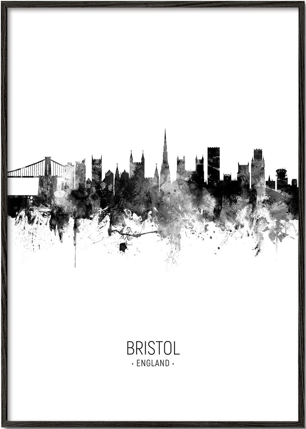 Bristol Skyline Schwarz und Weiß