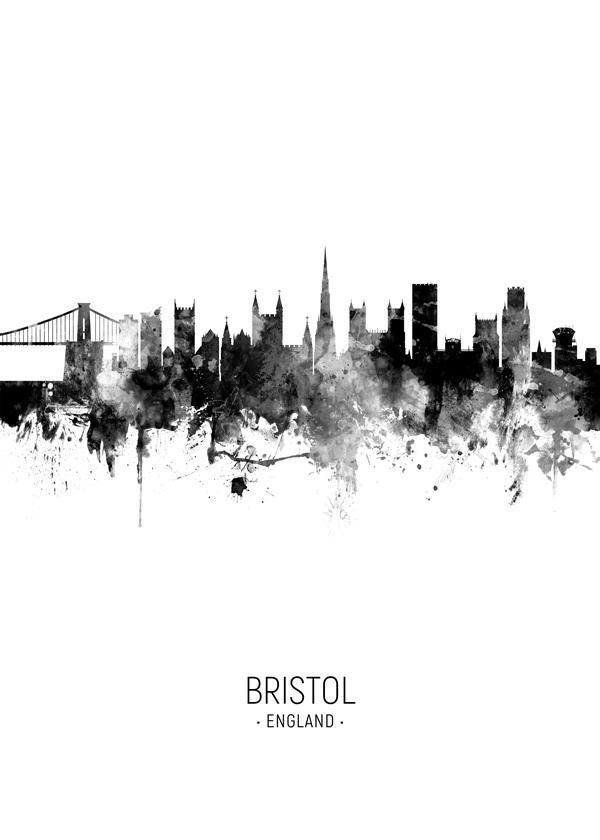 Bristol Skyline Schwarz und Weiß
