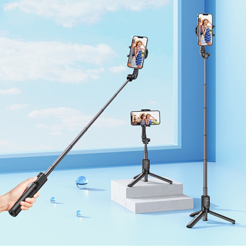 Sandsberg | 3-in-1 tragbarer Bluetooth Selfie-Stick Stativ mit kabferner Fernbedienung, für Party, Reisen, Urlaub