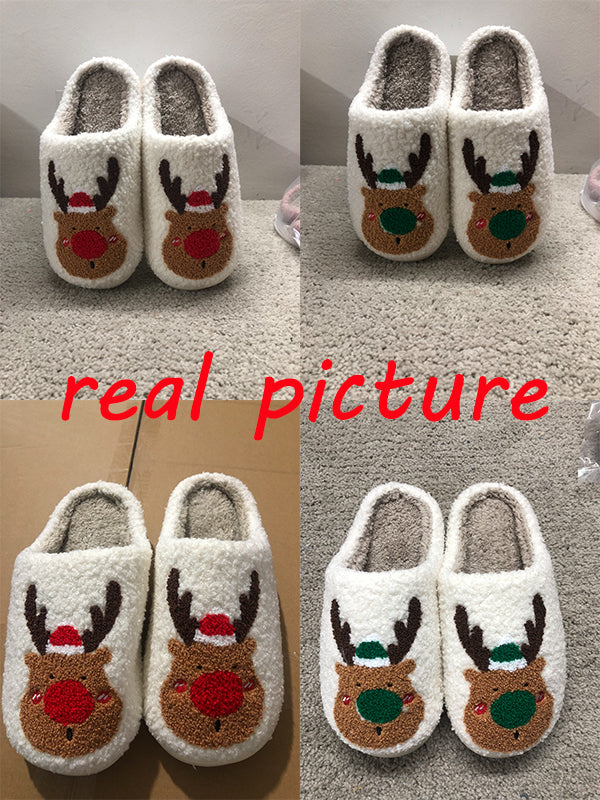 Schuhe für Zuhause, Hausschuhe, Elch, weich, gemütlich, Schlafzimmer-Slipper, Slip-on-Hausschuhe