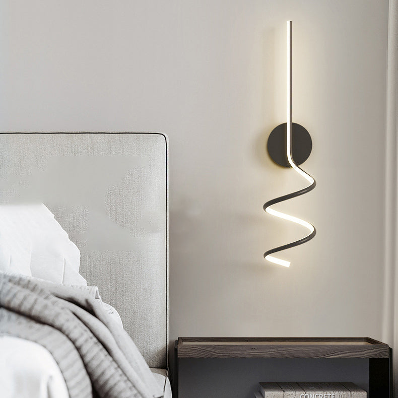 Moderne Minimalistische Spiral Aluminium Eisen LED Wandleuchte Für Schlafzimmer