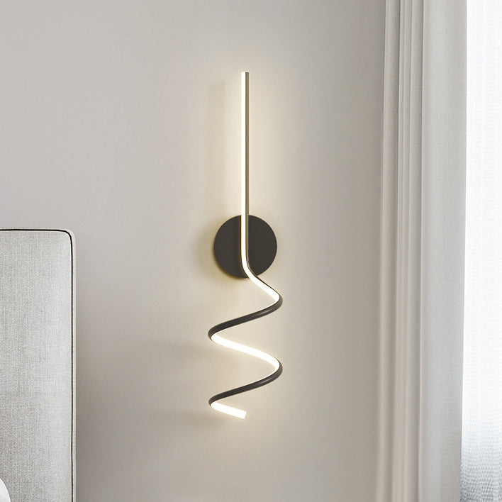 Moderne Minimalistische Spiral Aluminium Eisen LED Wandleuchte Für Schlafzimmer