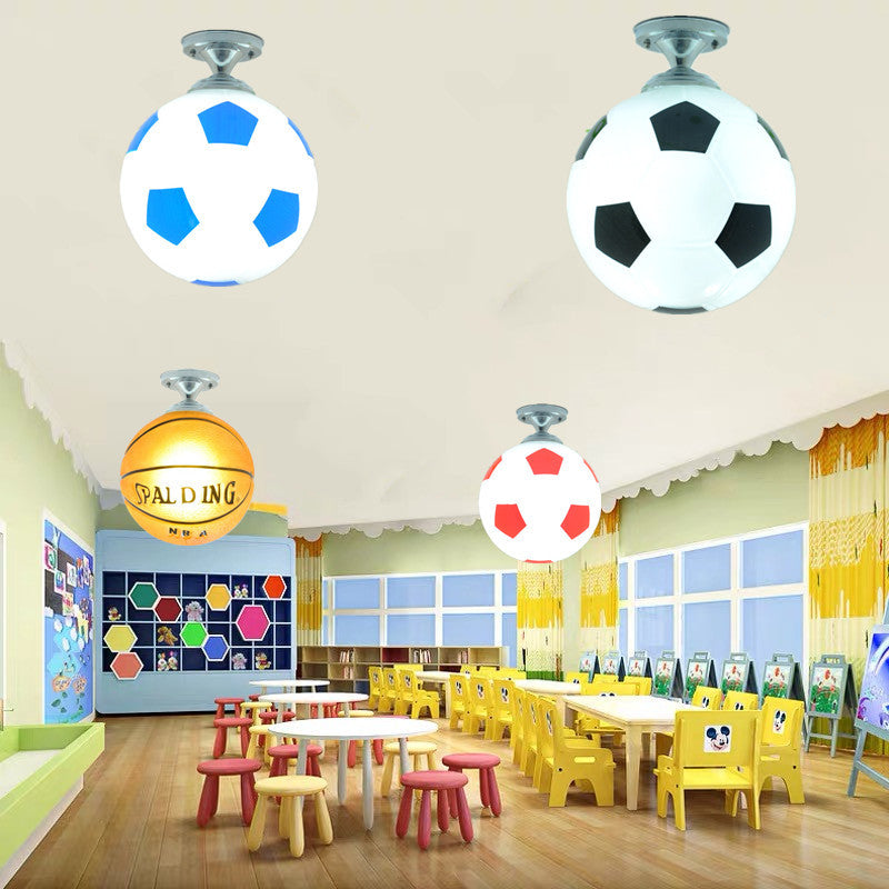 Sandsberg Kreative Deckenleuchte | Basketball & Fußball Design | Halbmontage | Glaslampe