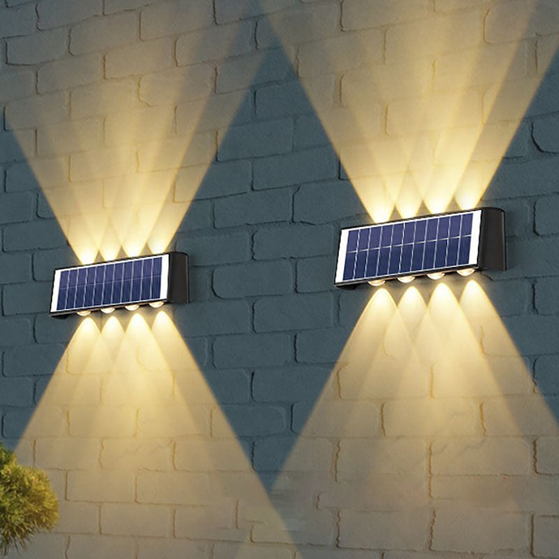 Moderne Einfachheit Solar Wasserdicht Rechteckige ABS PMMA LED Wandleuchte Lampe Für Außenpatio