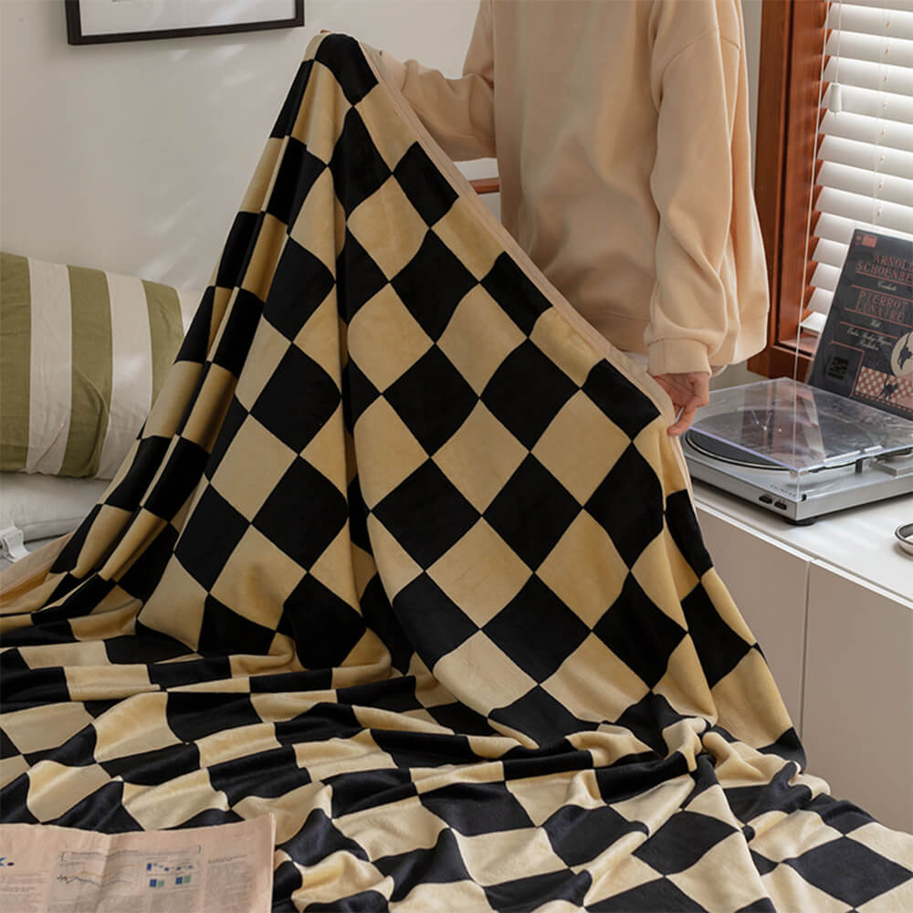 Kontrastierendes Schachbrett-Multipurpose-Flanell-Decke