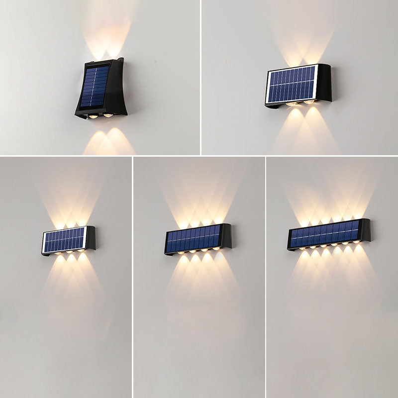 Moderne Einfachheit Solar Wasserdicht Rechteckige ABS PMMA LED Wandleuchte Lampe Für Außenpatio