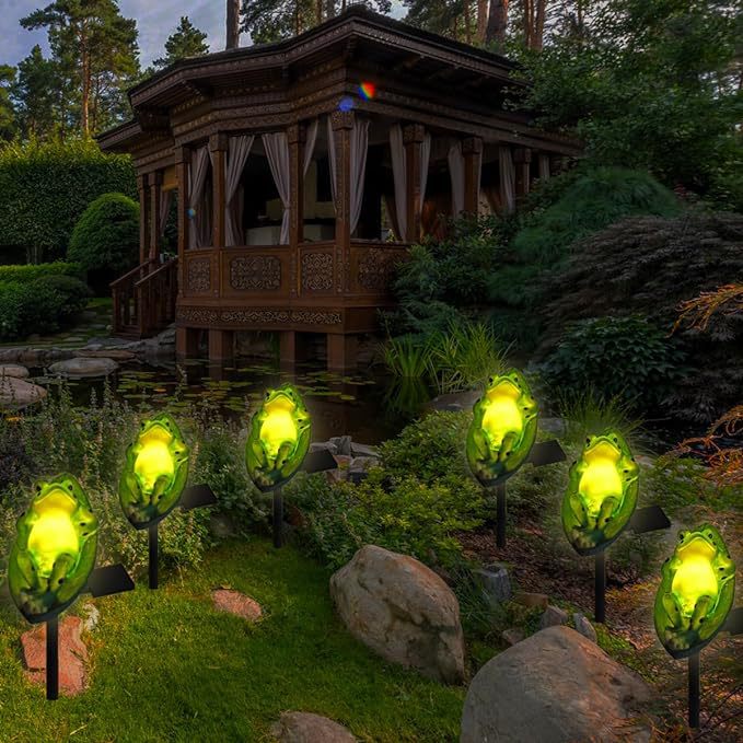 Moderne Art Deco wasserdicht Solar PP Kunststoffharz Frosch LED Landschaftsbeleuchtung Außenlicht für den Garten