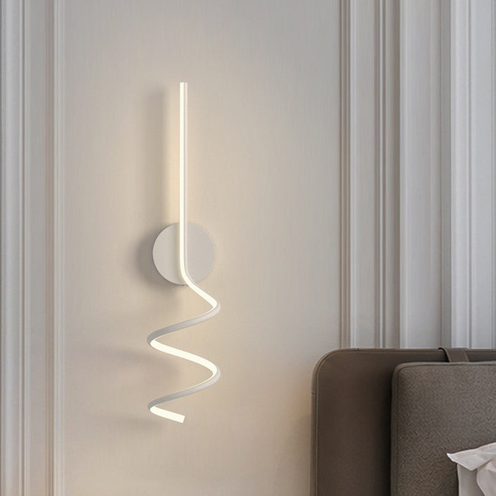 Moderne Minimalistische Spiral Aluminium Eisen LED Wandleuchte Für Schlafzimmer