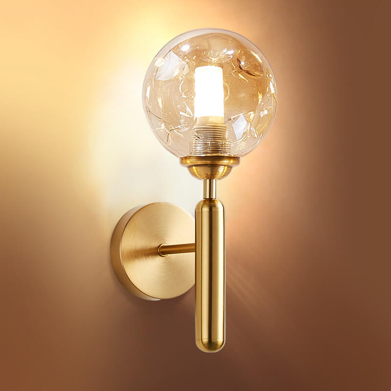 Modern einfache leichte Luxus Glas Kugel 1-Licht Wand Leuchte Lampe