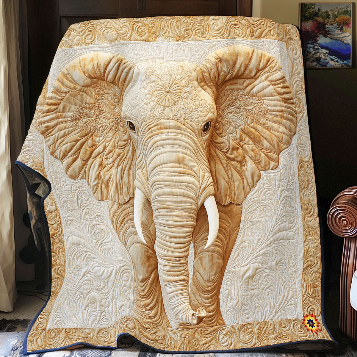 Abstract Elephant Quilt