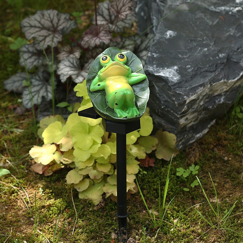 Moderne Art Deco wasserdicht Solar PP Kunststoffharz Frosch LED Landschaftsbeleuchtung Außenlicht für den Garten