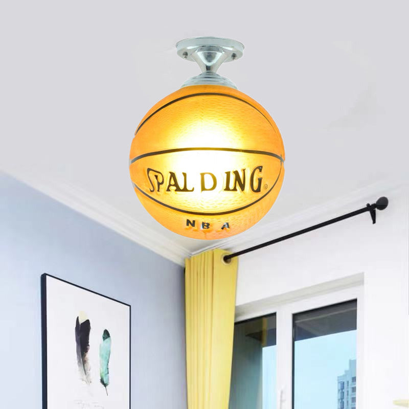 Sandsberg Kreative Deckenleuchte | Basketball & Fußball Design | Halbmontage | Glaslampe