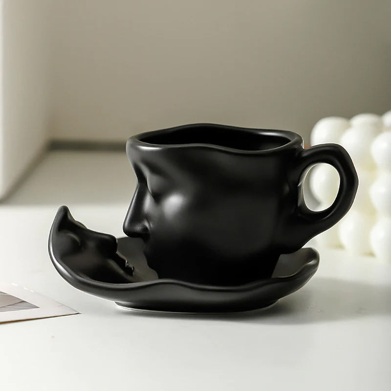 Metall berühren Gesicht kreative Keramik Kuss Kaffeetasse