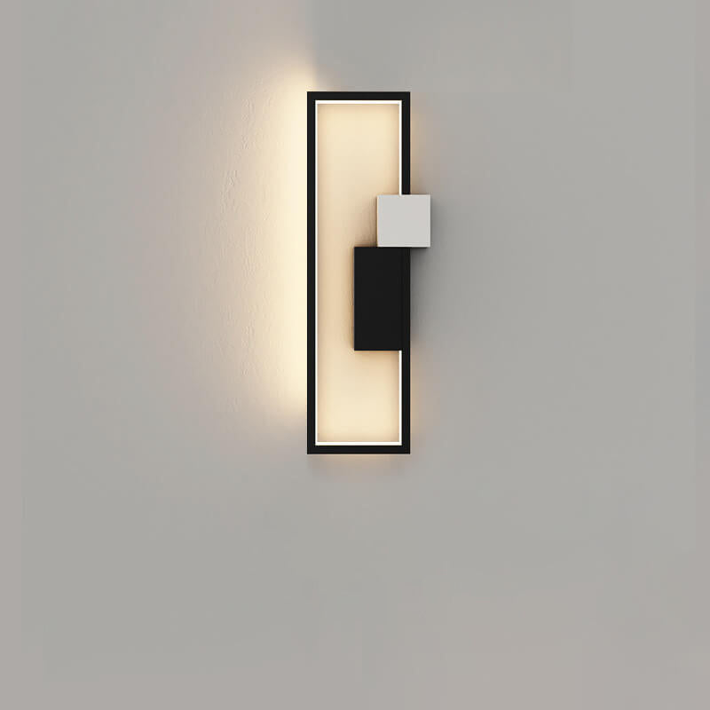 Minimalistische kreative quadratische Rahmen Eisen Silikon LED Wandleuchte