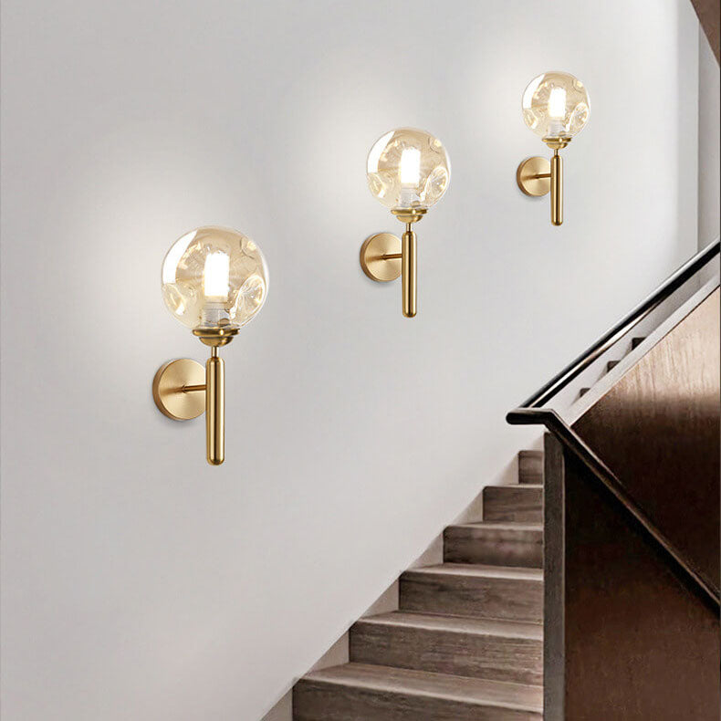 Modern einfache leichte Luxus Glas Kugel 1-Licht Wand Leuchte Lampe