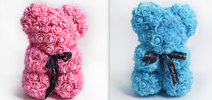 Valentinstag Geschenk Rose Bär Ewige Blume Rose Teddybär PE Schaum Bär 25cm Valentinstag