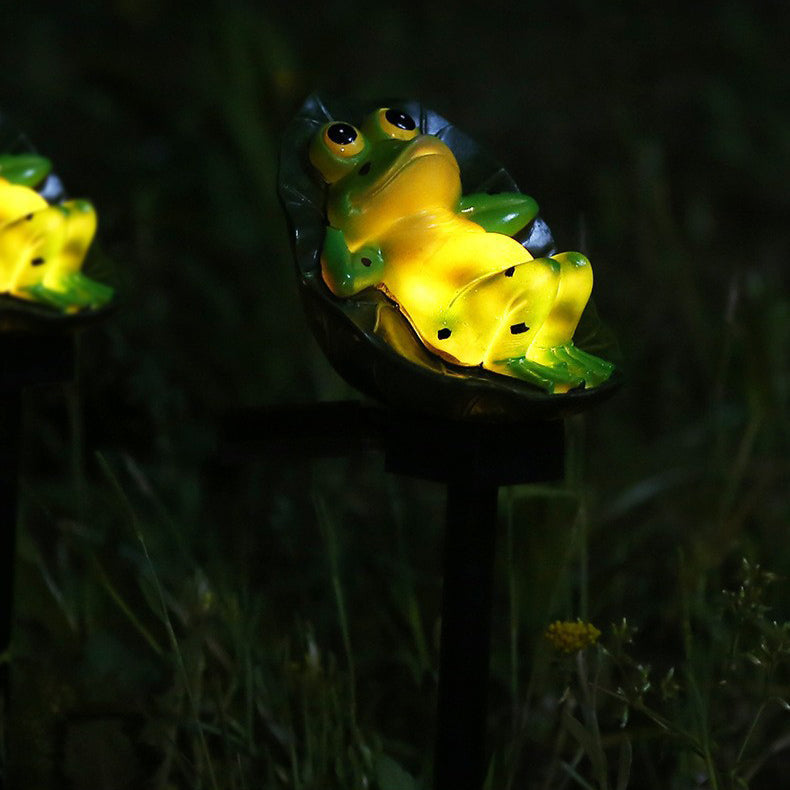 Moderne Art Deco wasserdicht Solar PP Kunststoffharz Frosch LED Landschaftsbeleuchtung Außenlicht für den Garten