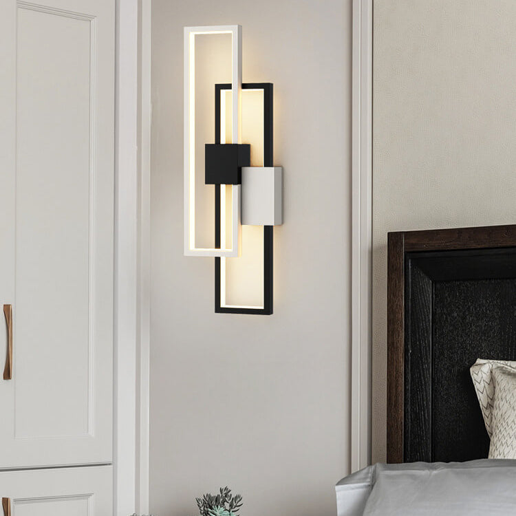 Minimalistische kreative quadratische Rahmen Eisen Silikon LED Wandleuchte