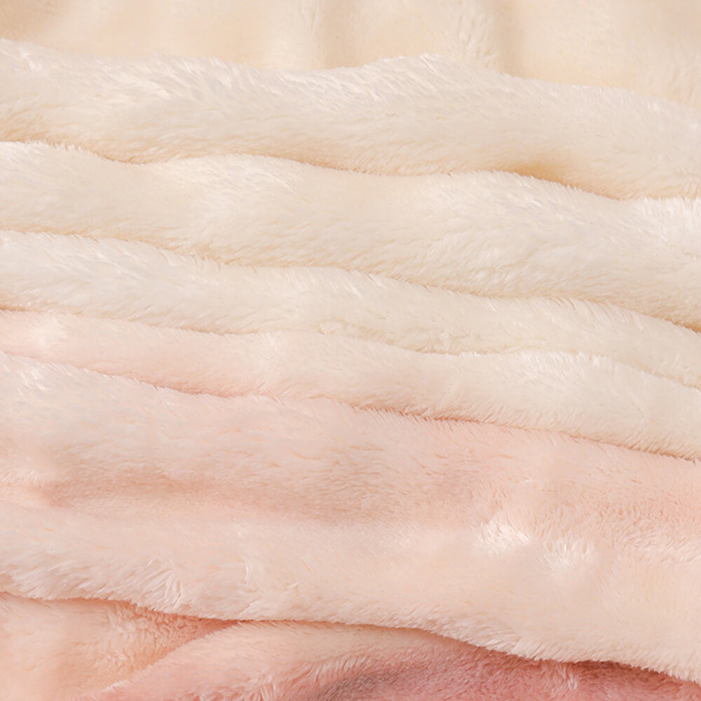 Luxuriöse Gradient Faux Kaninchenfell Weiche Decke Flachblatt