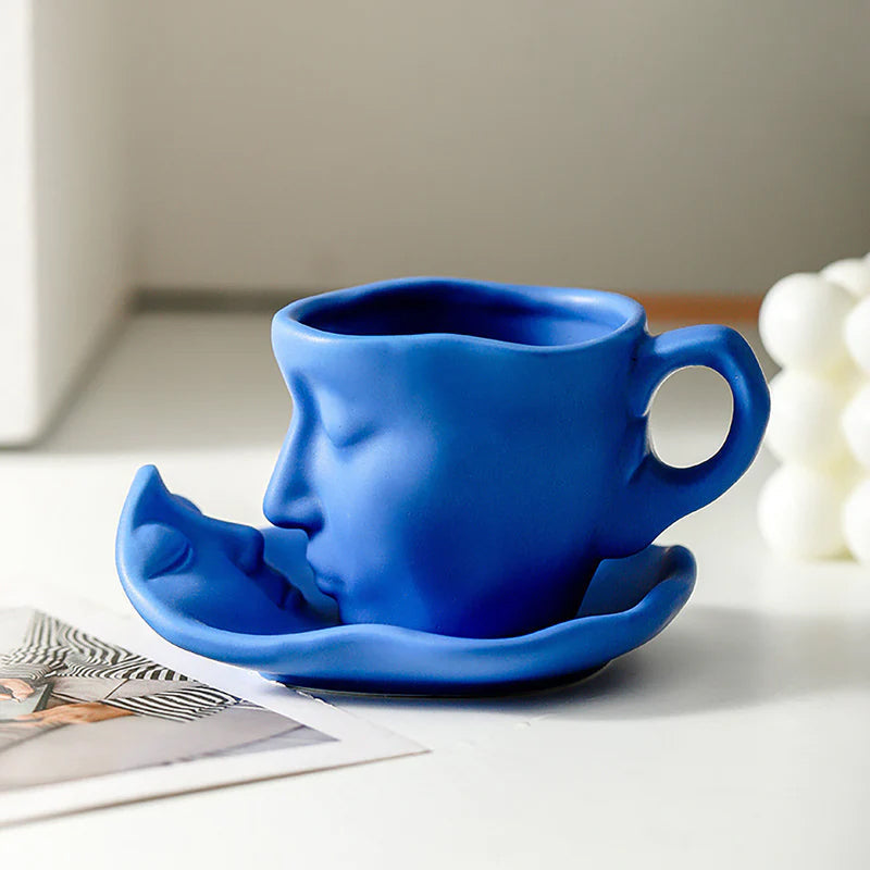 Metall berühren Gesicht kreative Keramik Kuss Kaffeetasse