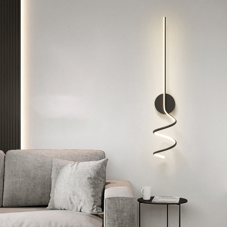 Moderne Minimalistische Spiral Aluminium Eisen LED Wandleuchte Für Schlafzimmer