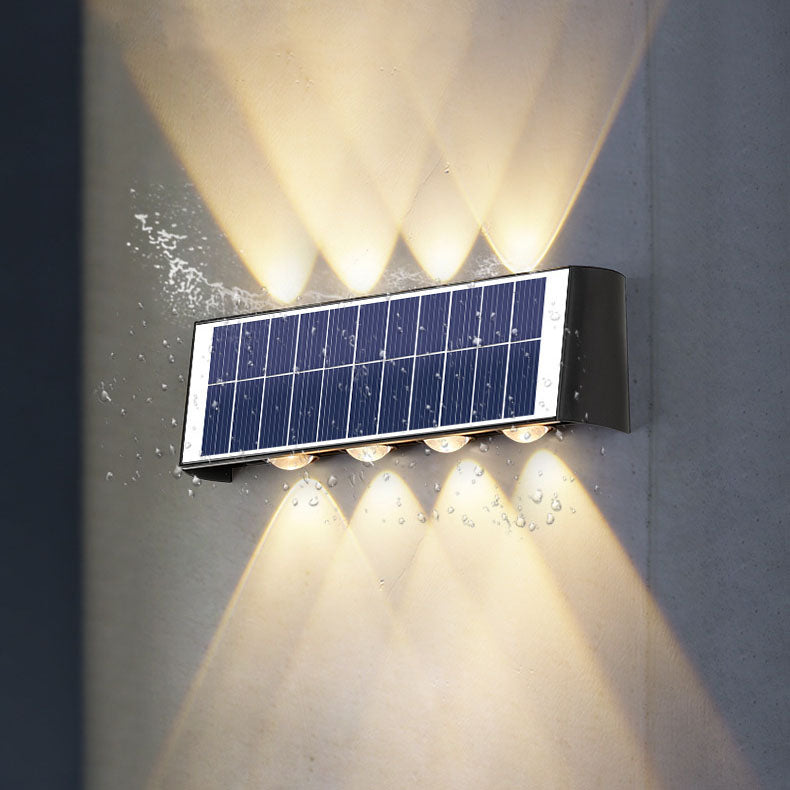 Moderne Einfachheit Solar Wasserdicht Rechteckige ABS PMMA LED Wandleuchte Lampe Für Außenpatio