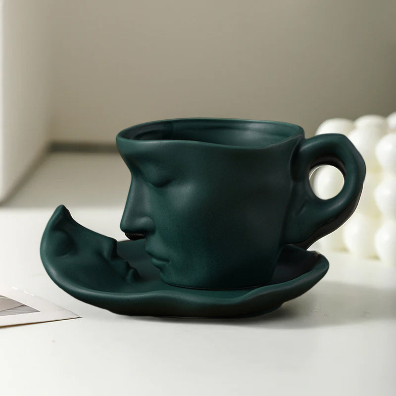 Metall berühren Gesicht kreative Keramik Kuss Kaffeetasse