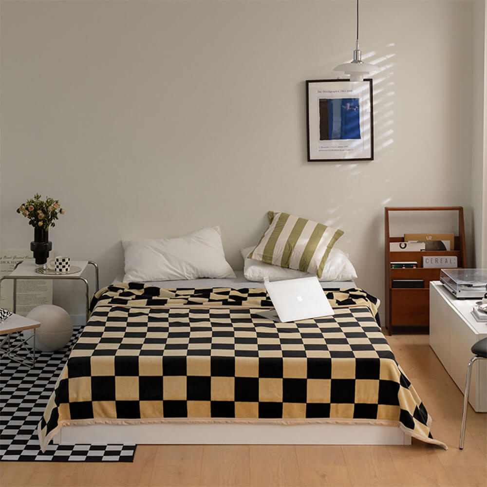 Kontrastierendes Schachbrett-Multipurpose-Flanell-Decke