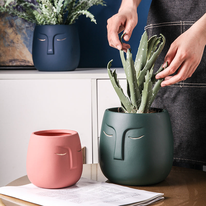 Keramische Gesicht Wohnzimmer Vase