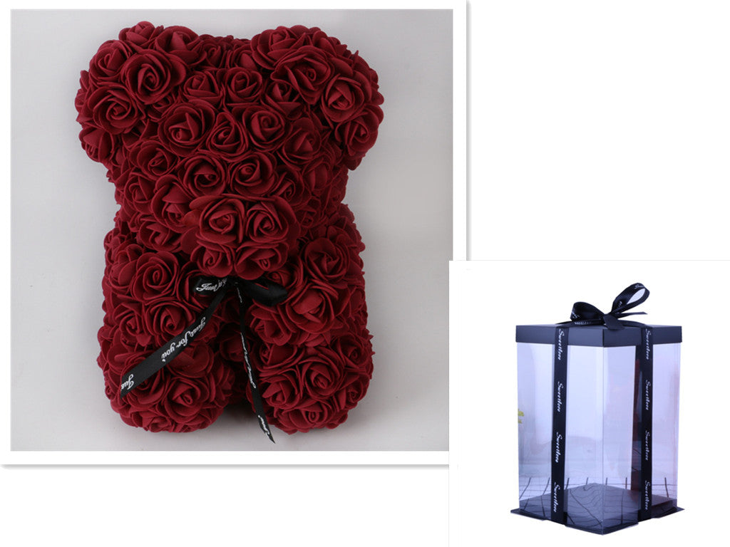 Valentinstag Geschenk Rose Bär Ewige Blume Rose Teddybär PE Schaum Bär 25cm Valentinstag
