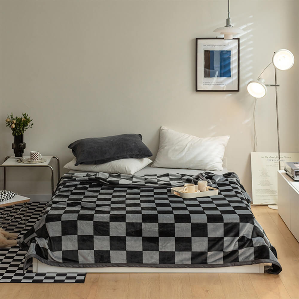 Kontrastierendes Schachbrett-Multipurpose-Flanell-Decke