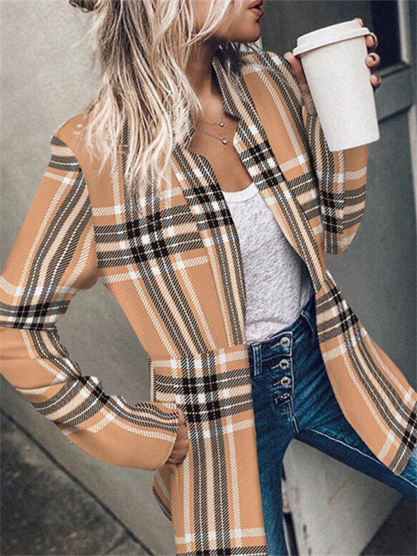 Karierter Trenchcoat mit schmaler Passform