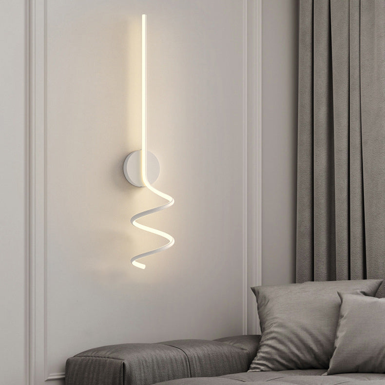 Moderne Minimalistische Spiral Aluminium Eisen LED Wandleuchte Für Schlafzimmer