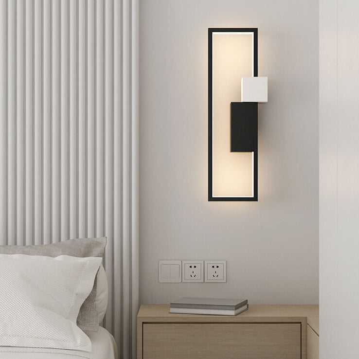 Minimalistische kreative quadratische Rahmen Eisen Silikon LED Wandleuchte