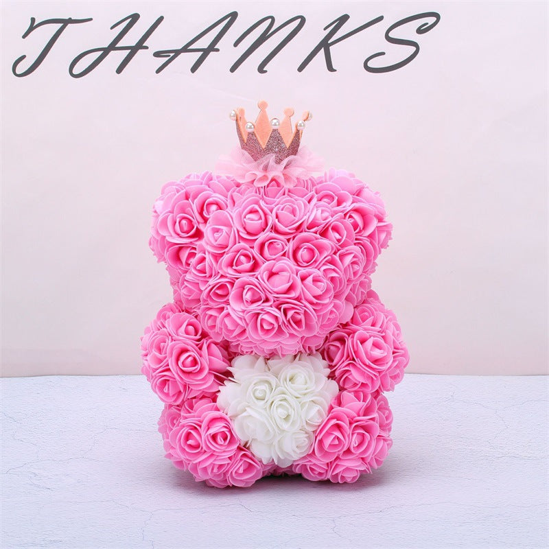 Valentinstag Geschenk Rose Bär Ewige Blume Rose Teddybär PE Schaum Bär 25cm Valentinstag
