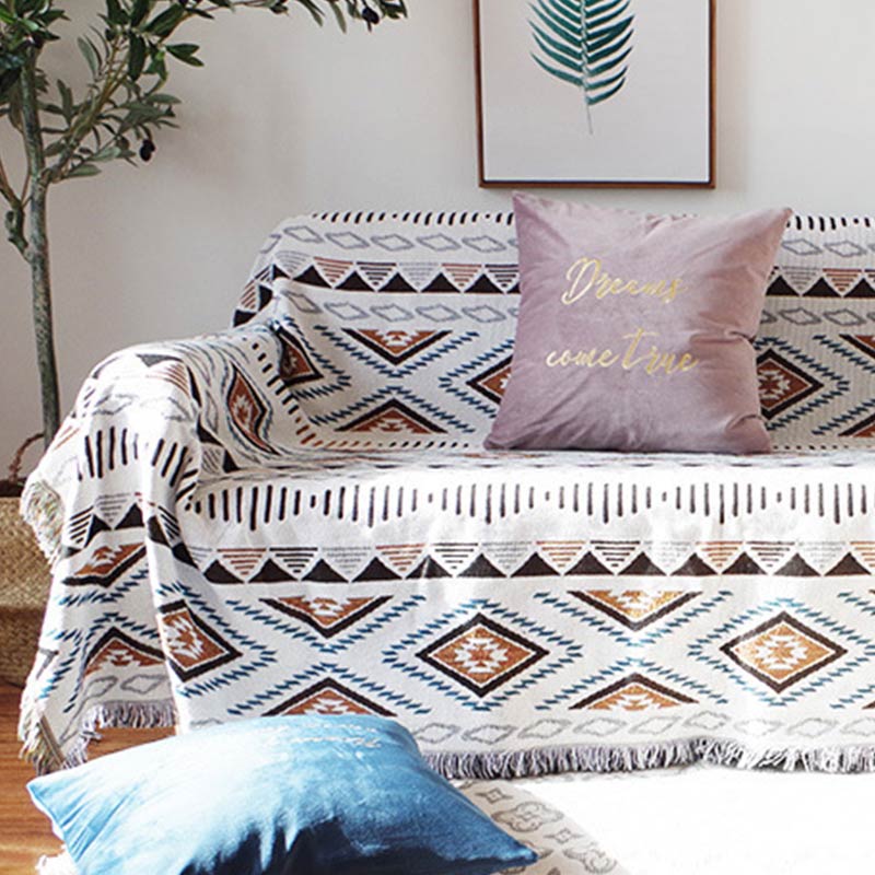 Bohemian-Strick-Loungedecke mit Quaste