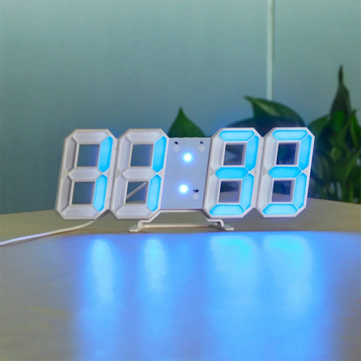 Sandsberg 3D LED Wanduhr | Moderne Digitale Uhr | Dimmbares LED Licht | Stilvolle Wanddeko
