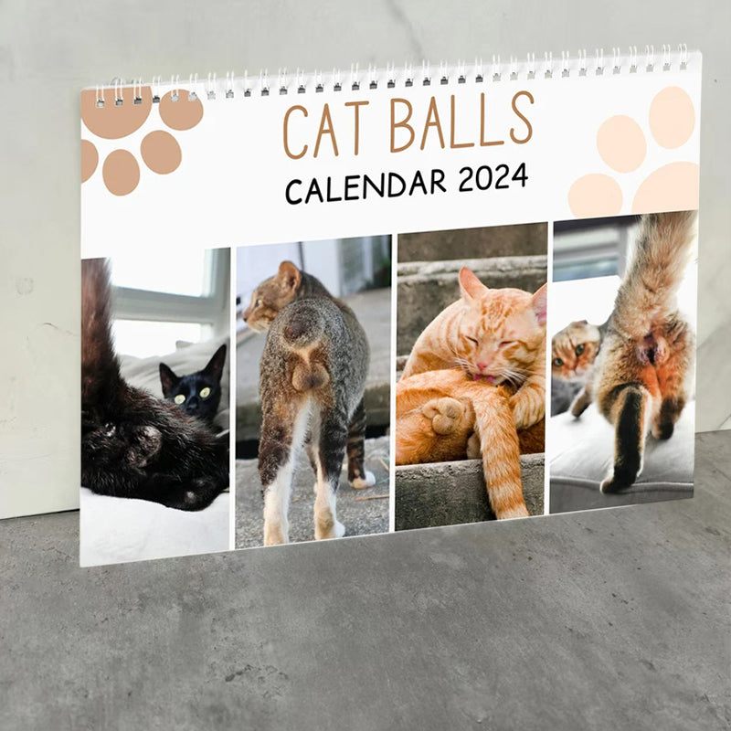 Lustiger Katzenballkalender 2024