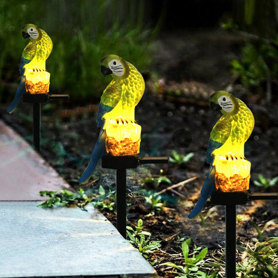 Sandsberg | Garten-Eule-Papagei-Statue LED Solarlicht Außen wasserdicht Rasenlampe