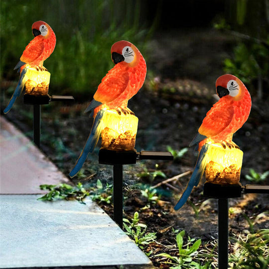 Sandsberg | Garten-Eule-Papagei-Statue LED Solarlicht Außen wasserdicht Rasenlampe