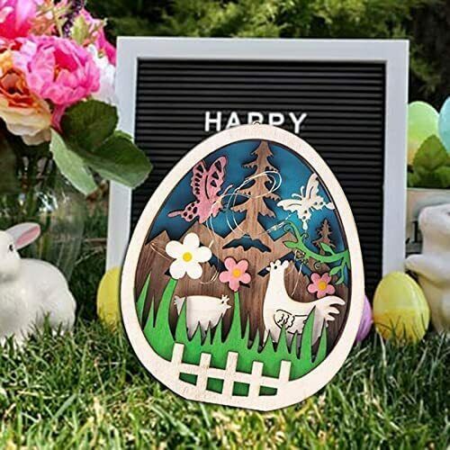 Sandsberg | Oster Holzornamente mit LED Licht Hase Tisch Osterdekorationen