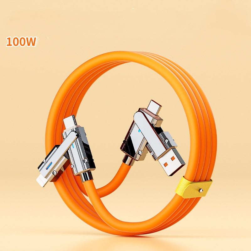 100-W-Multiport-Ladekabel – Lightning, Typ C, USB A | Schnelles Laden und Datensynchronisierung