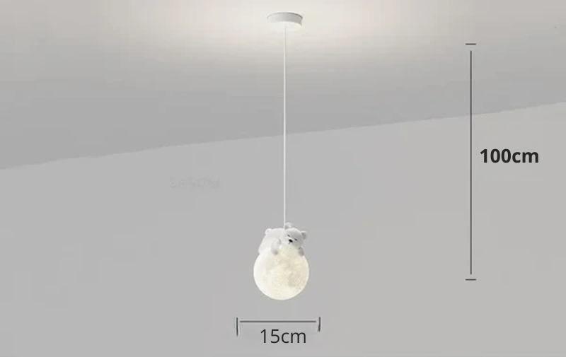 Niedliche Tieranhängerlampe für das Kinderzimmer – Kreative Mondlampe mit Bärendesign