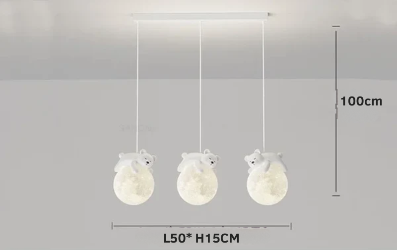 Niedliche Tieranhängerlampe für das Kinderzimmer – Kreative Mondlampe mit Bärendesign